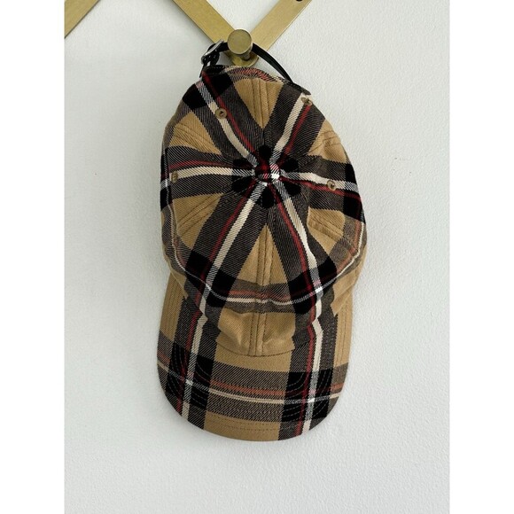 Sandro Plaid Hat Baseball Cap One Size Nova Check Adjustable Back Preppy